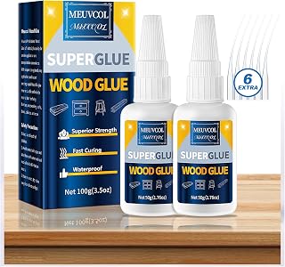 Wood Super Glue, Clear Instant Glue for Wood Furniture Heavy Duty, Crafts
