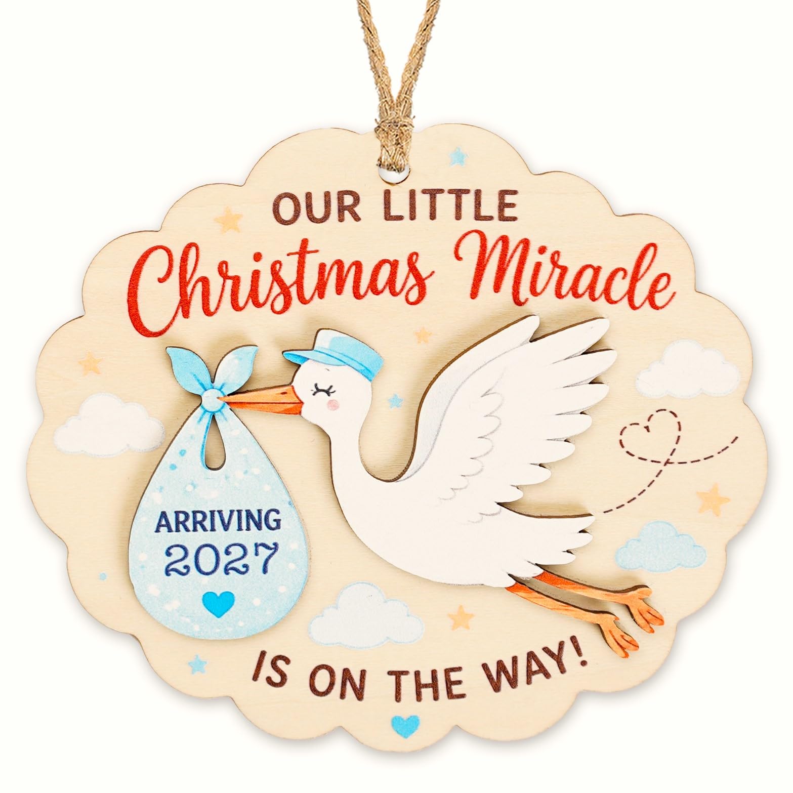 Baby Announcement Ornament, Pregnancy Announcement Christmas Ornaments 2026