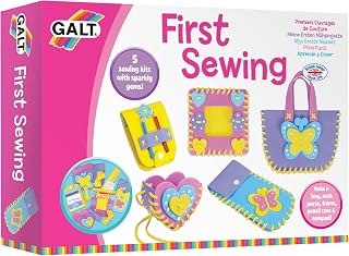 Galt First Sewing Kit – Fun Arts and Crafts Kit for Kids, Age 5 Plus | Make Your Own Bag, Frame, Purse & More – Introduction to Sewing, Colourful Learn to Sew Set with Step by Step Guide
