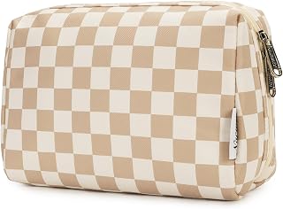 Narwey Makeup Bag Travel Toiletry Bag, Cosmetic Bag for Women Girls | Wide-open, Cute Patterns, Gifts, Make up Bag, Pouch Purse, 5 Organized Pockets for Toiletries, Cosmetics, Brush, Essentials