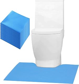 Upgraded 25 Pack Disposable Toilet Mats, 24" x 22" U‑Shaped Super Absorbent | Disposable Toilet Floor Mat for Urine, U Shaped Toilet Mat for Urine, Training Protector, Pee Spill Around Toilet Base