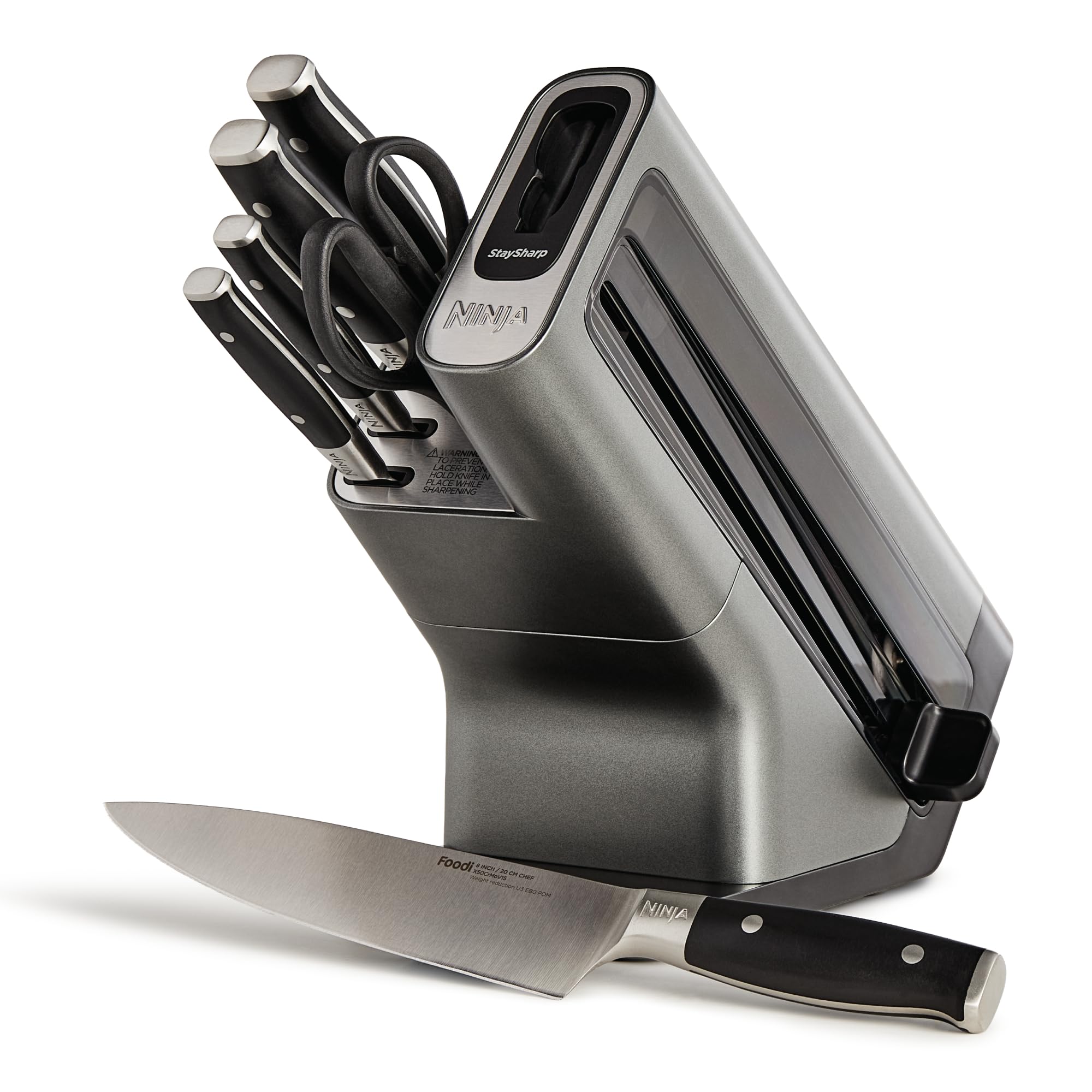 Ninja Foodi StaySharp 6-Piece Knife Block Set, Stainless Steel, K32006UK | Built