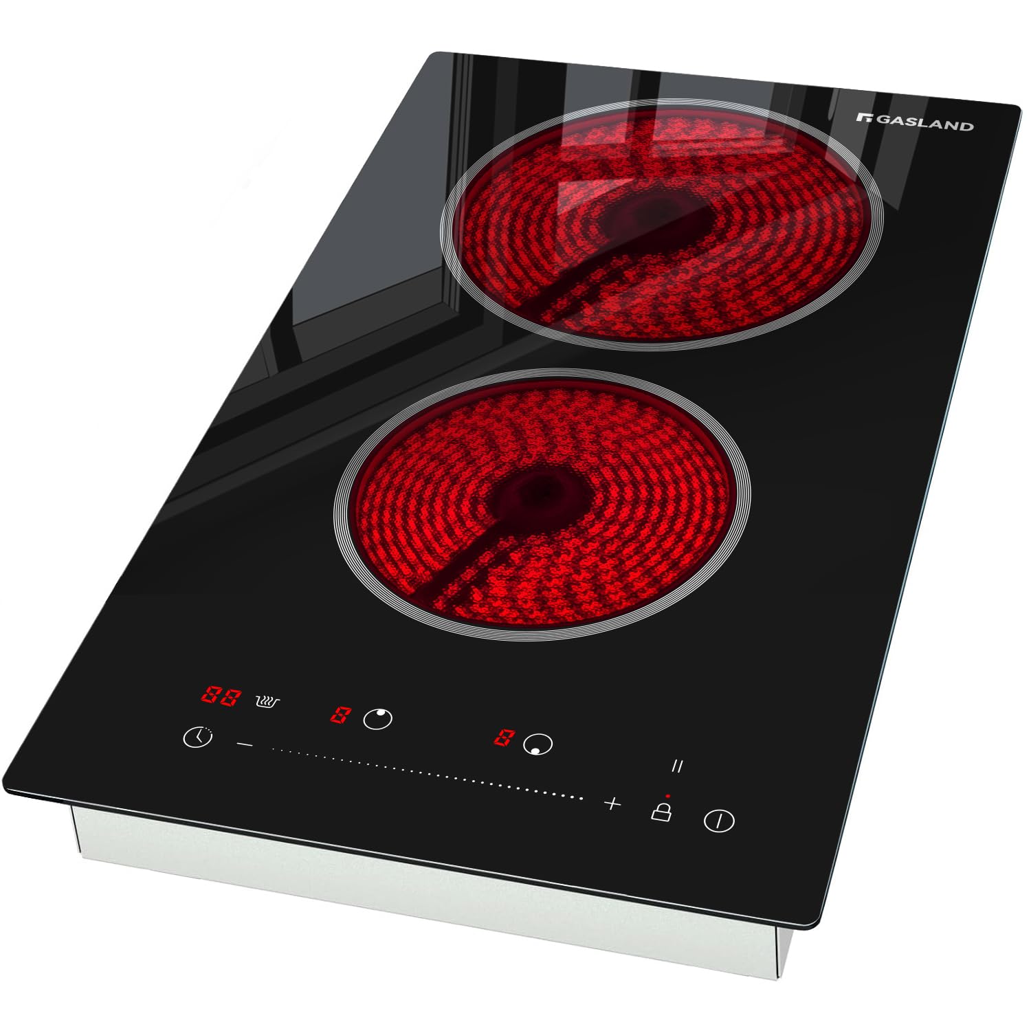 GASLAND 12 Inch 2 Burner Electric Cooktop, ETL Certified, 220V Built-in | 3000W 