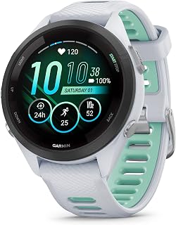 Garmin Forerunner 265S Running Smartwatch, Colorful AMOLED Display, Training Metrics and Recovery Insights, Whitestone and Neo Tropic 42 mm (Renewed)
