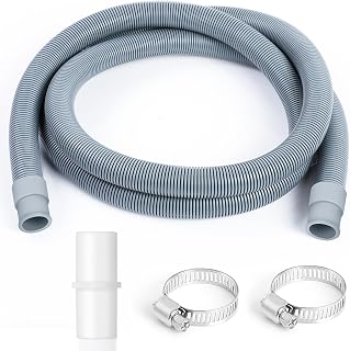AiQInu Universal Washing Machine Drain Hose, 1 Meter, Drain Hose Extension, with Hose Connector and Clamps