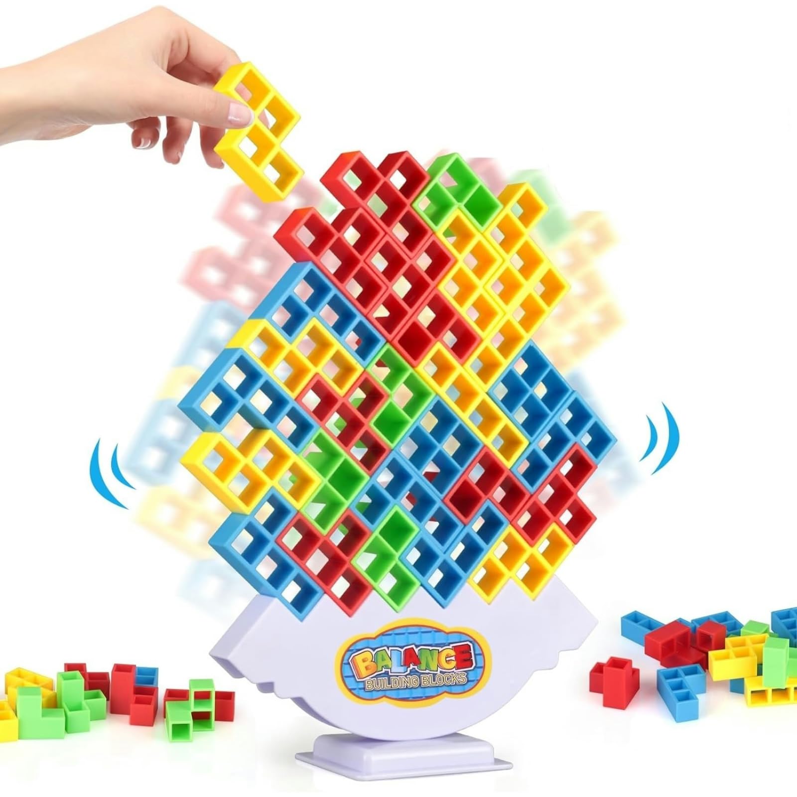 64 Pcs Tetra Tower Game | Stack Attack Game | Tetris Tower Game for Kids & Adult