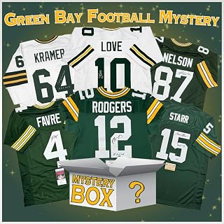 Autographed Green Bay Football Jersey Mystery Box, PSA JSA or Beckett COA | Individually Numbered Tamper-Evident Hologram, Sealed Poly Bag, Custom Unbranded Design, 100% Authentic Autograph