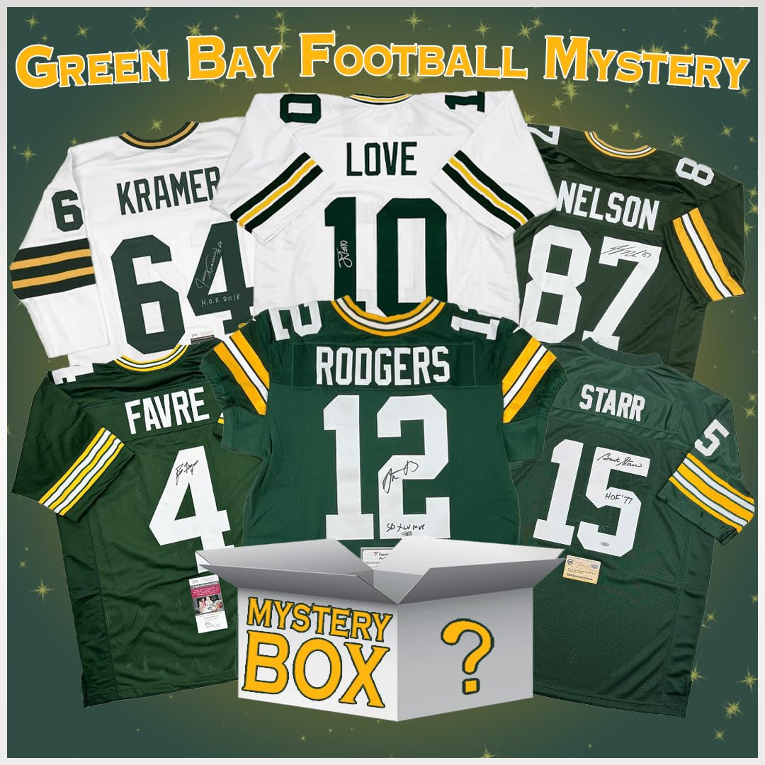 Autographed Green Bay Football Jersey Mystery Box, PSA JSA or Beckett COA | Indi