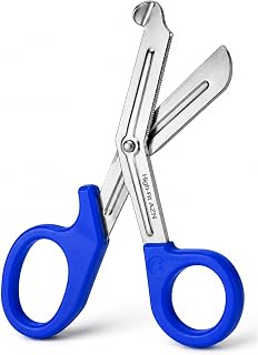 First Aid Scissors, Bandage Tough Cut Tuff-Cut Trauma Medical Shears for Nurses, Paramedics Doctors Students Theatre Hospitals, Veterinary, Firefighter, Rescue, Home and DIY (Blue, 7.5 Inches)