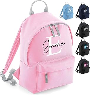 Chicken Craft Personalised Kids Backpack for Back to School - Customised Rucksack with Monogrammed Initial & Name - Ideal for Boys, Girls, Nursery and Primary School Children
