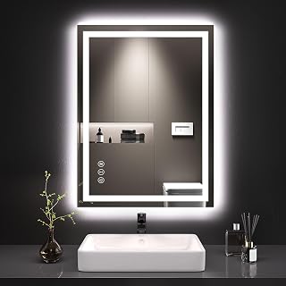LOAAO 24"X32" LED Bathroom Mirror with Lights, UL Listed | Anti-Fog, Dimmable, 3 Color Temperature, Backlit + Front Lit, Memory Function, Tempered Glass