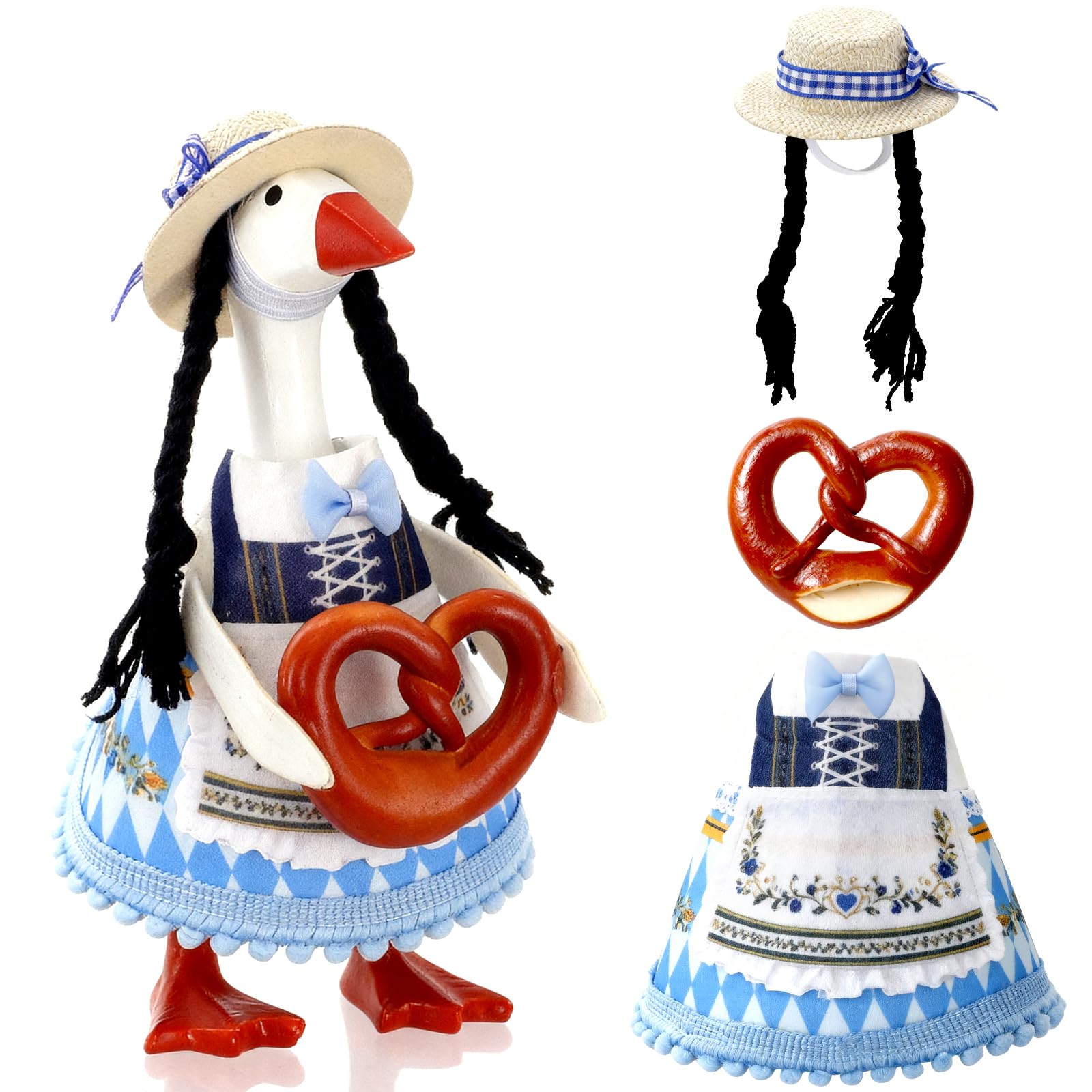 YGEINIT Oktoberfest Desk Goose Outfits 7 Inch | Desk Goose Outfits Felt Costume 