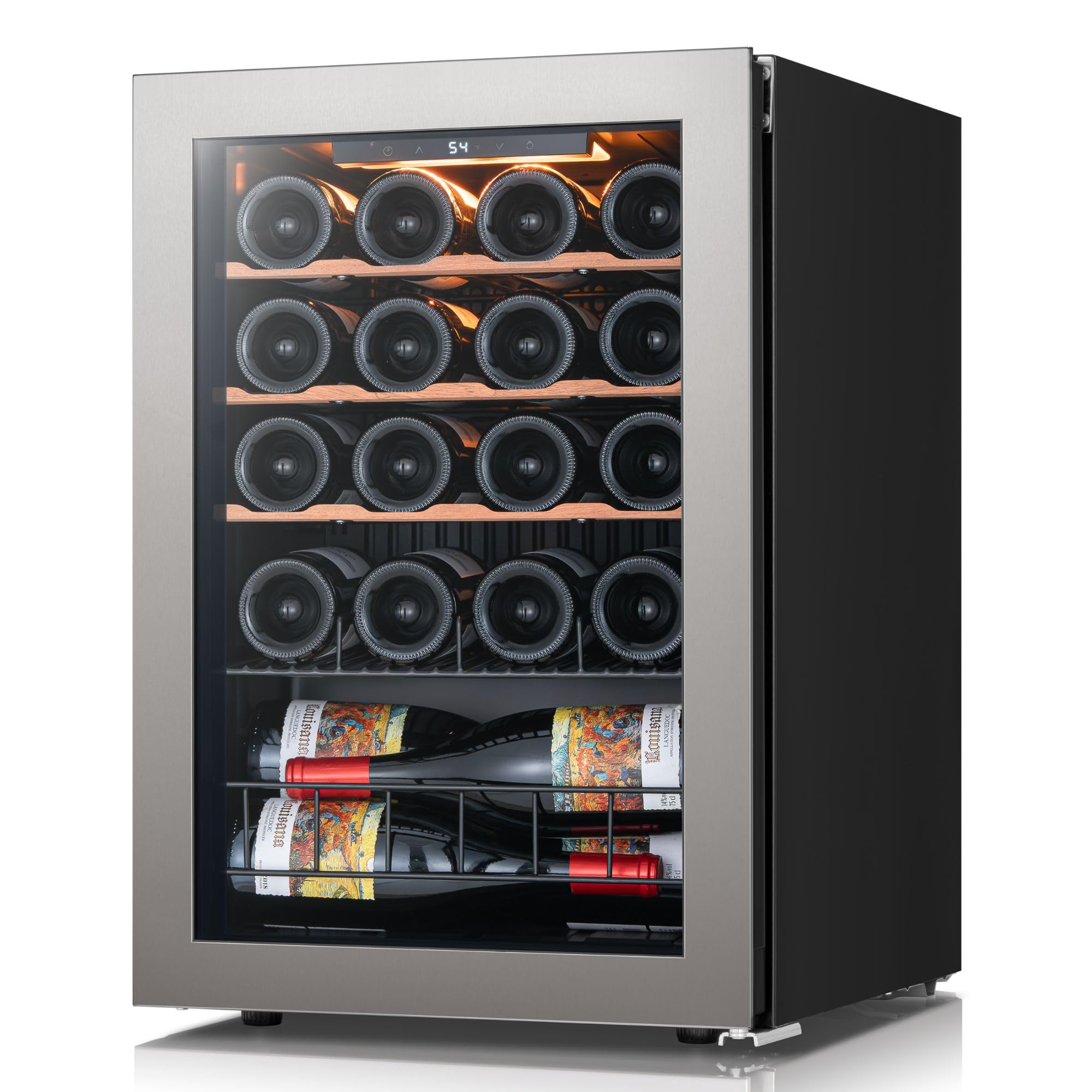 Ca'Lefort 20 Bot Wine Fridge 3-Color LED & Double door for Home/Bar/Office | Win