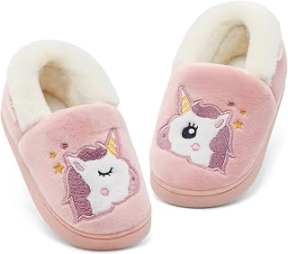LACOFIA Children's Winter Slippers Plush Slippers for Children