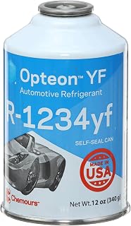 Chemours Opteon YF R-1234yf Refrigerant, 12 oz Self-Sealing Valve, | Automotive A/C Refrigerant for MVAC Motor Air Conditioning Systems, Pack of 1