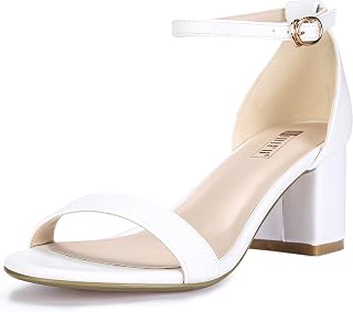 IDIFU Women's Cookie-LO Low Block Heels Chunky Sandals Ankle Strap Wedding Dress Pump Shoes