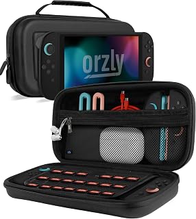 Orzly Carrying Case for Nintendo Switch 2 2025 Console with Screen Padding | Switch 2 Latest 2025/2026 Case Soft Microfiber interior game card microSD storage JoyCon and accessory pockets GIFT BOXED