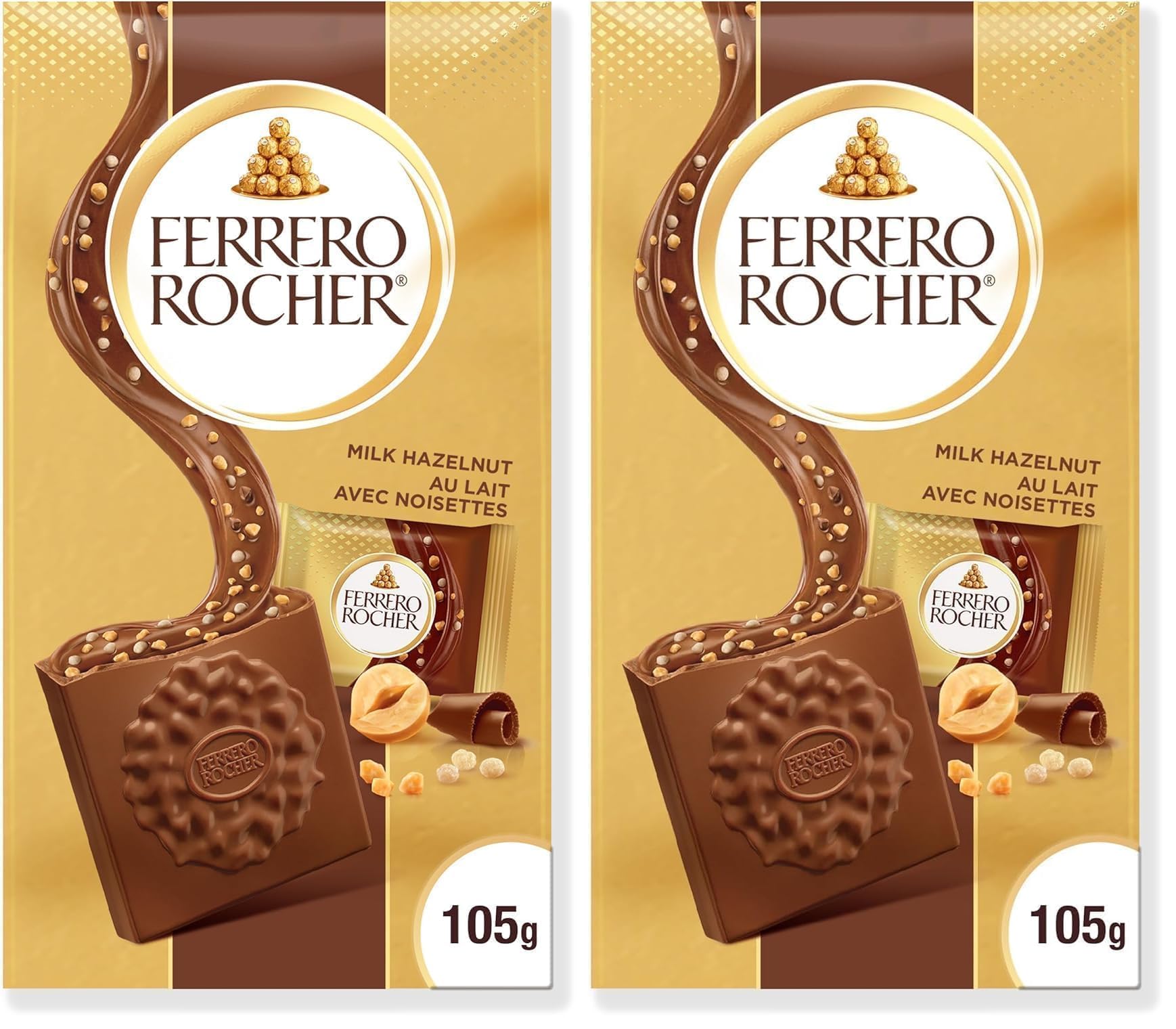 FERRERO ROCHER Premium Hazelnut, 10 Individually Wrapped Chocolates, Great for S