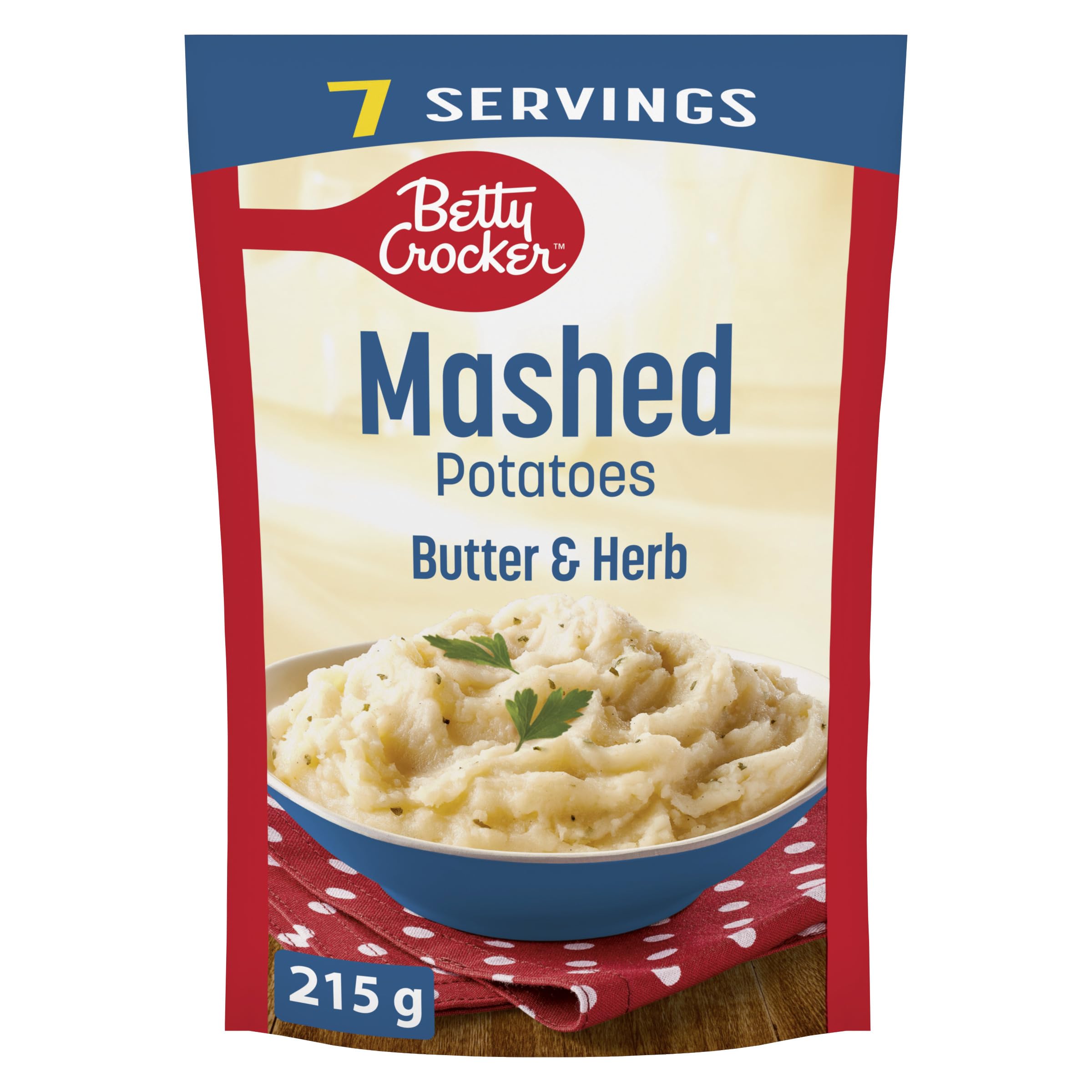 BETTY CROCKER Mashed Potatoes Butter and Herb Flavour, Made with Real Potatoes, 