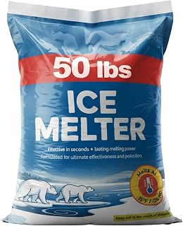 Ice Melt Safe for Concrete Sidewalks & Driveways, 50 lb Snow Salt Bag