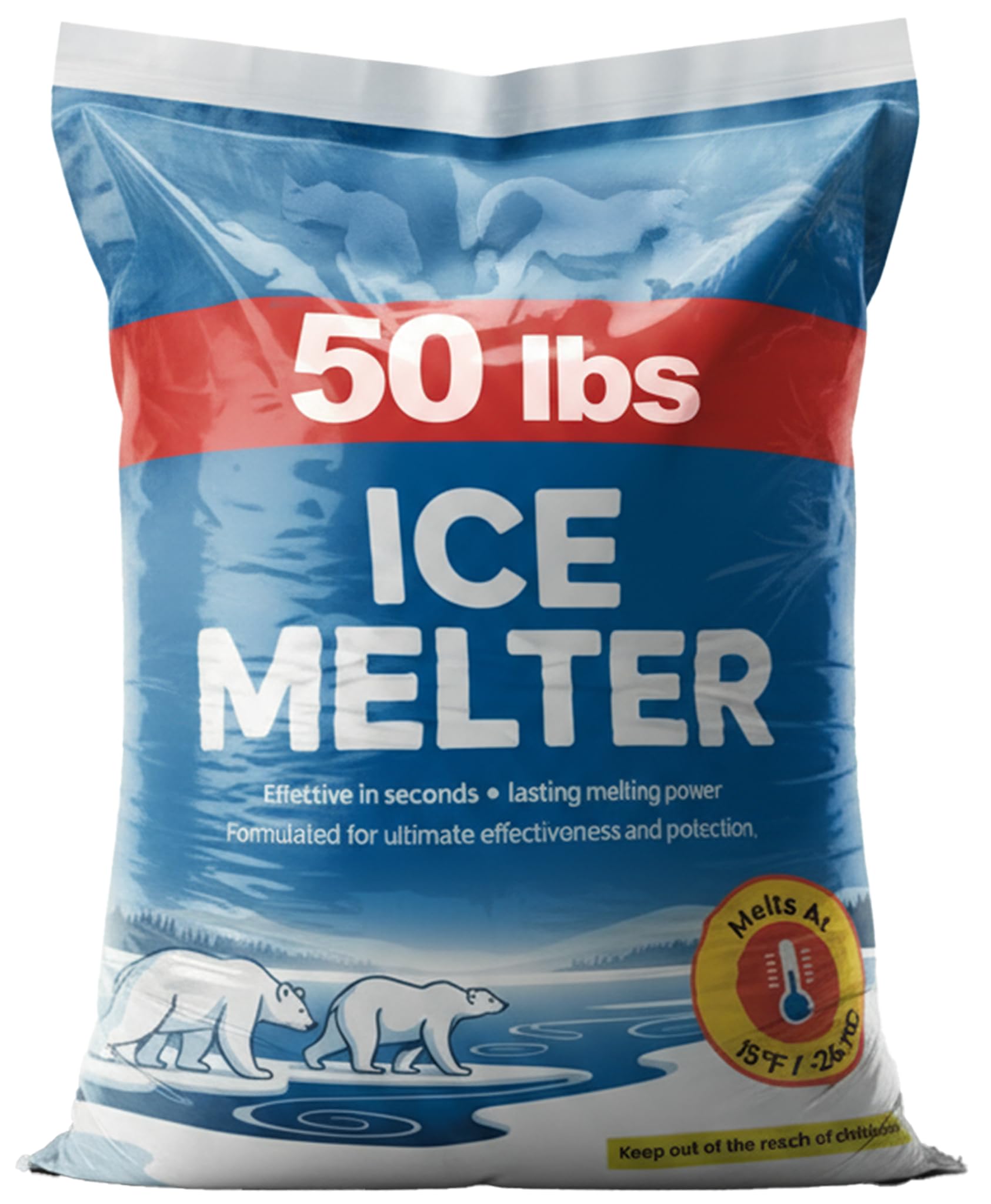 Ice Melt Safe for Concrete Sidewalks & Driveways, 50 lb Snow Salt Bag
