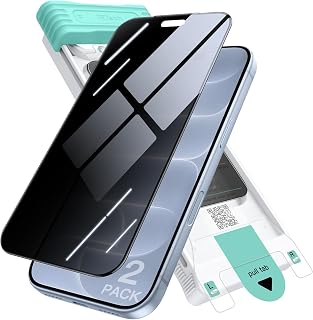 JETech 3D 9H+ Privacy Screen Protector for iPhone 18 Pro, Pack of 2