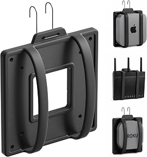 Silicone Mini PC Small Device Mount VESA Mount Behind TV|No-Drill Wall Mount Under Desk Mount Compatible with Dell Micro,Apple TV,Chromecast,Roku TV,Switch,WII,Cable Boxes,Modems,Router,Power,Mac mini