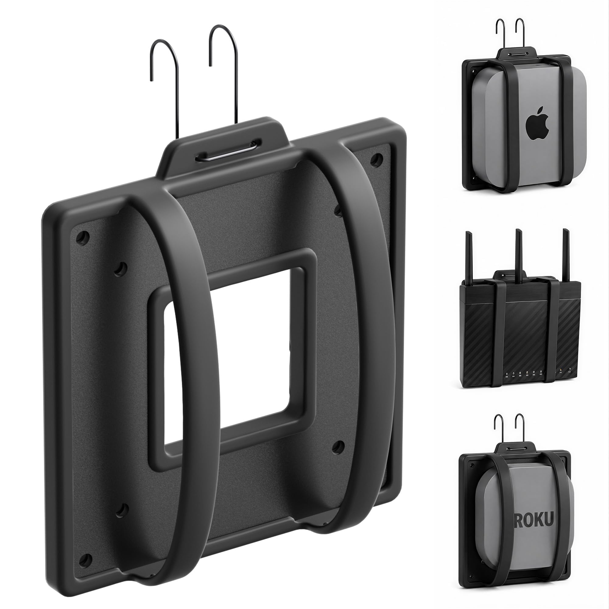 Silicone Mini PC Small Device Mount VESA Mount Behind TV|No-Drill Wall Mount Und