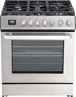 Rangaire RRG303TS 30" Gas Range with Timer, Stainless Steel | Sealed Burners, Convection Fan, Easy Reach Racks