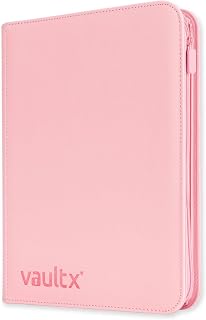 Vault X 9 Pocket Zip Trading Card Binder 360 Cards Exo-Tec (Pink) | Holds 360 standard-size TCG cards in 20 side-loading 9-pocket pages. Padded, water-resistant Exo-Tec cover.