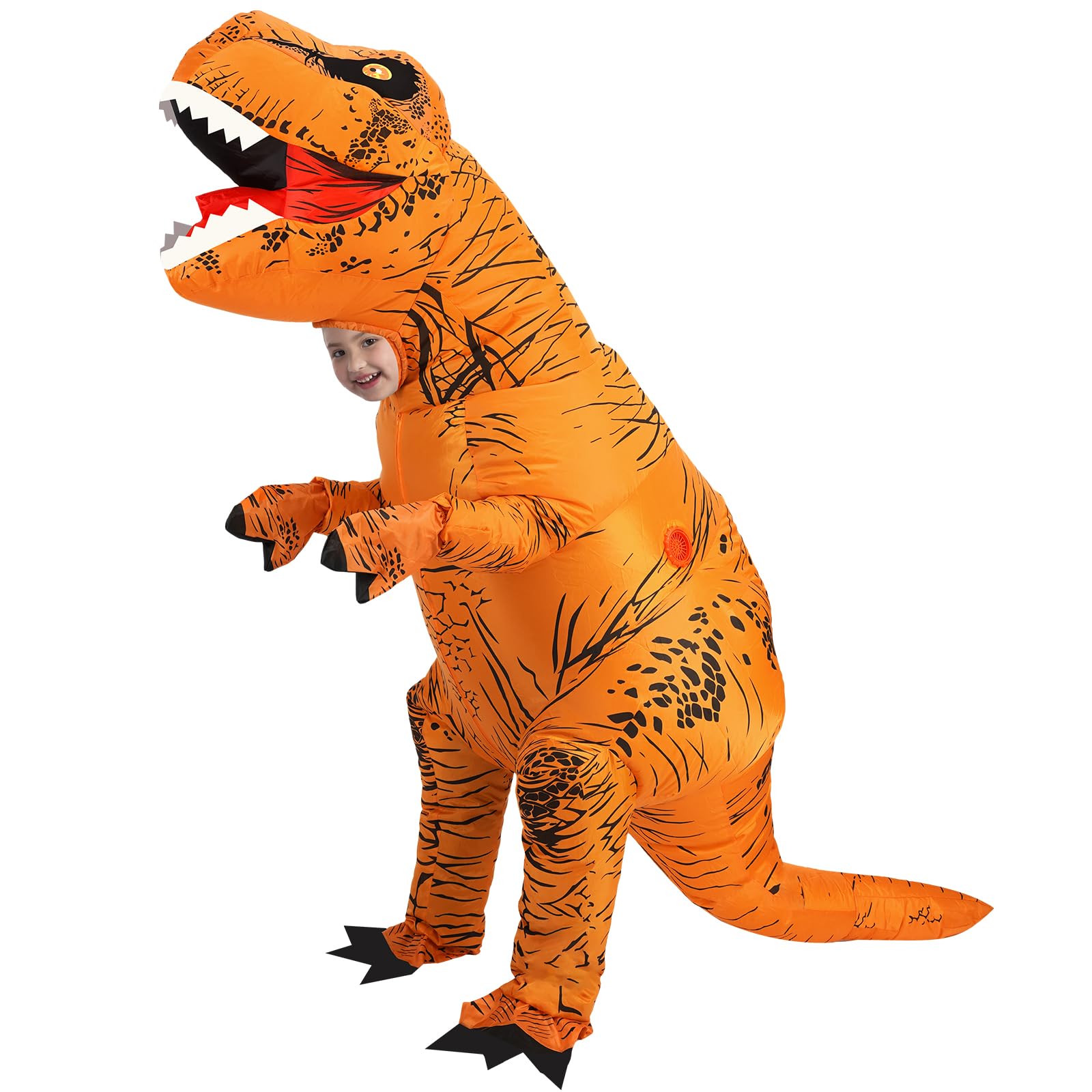 YEAHBEER Inflatable Dinosaur Costume Kids, Blow Up T-Rex Costume for Halloween