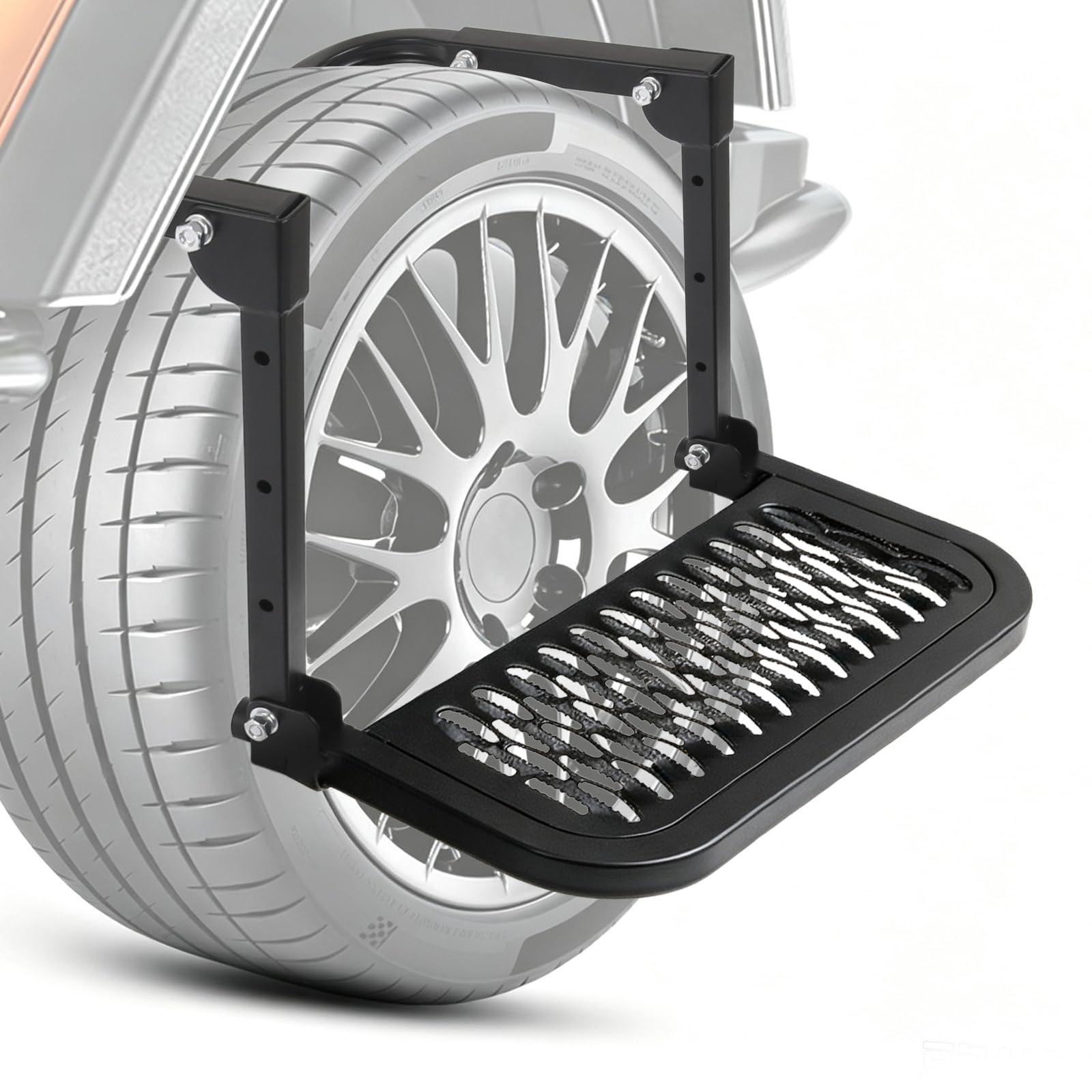 Folding Heavy Duty Tire Step for Truck SUV RV, Adjustable Tire Mounted Step | Fi