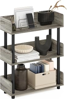Furinno Turn-N-Tube 3 Tier Display Unit - French Oak/Black