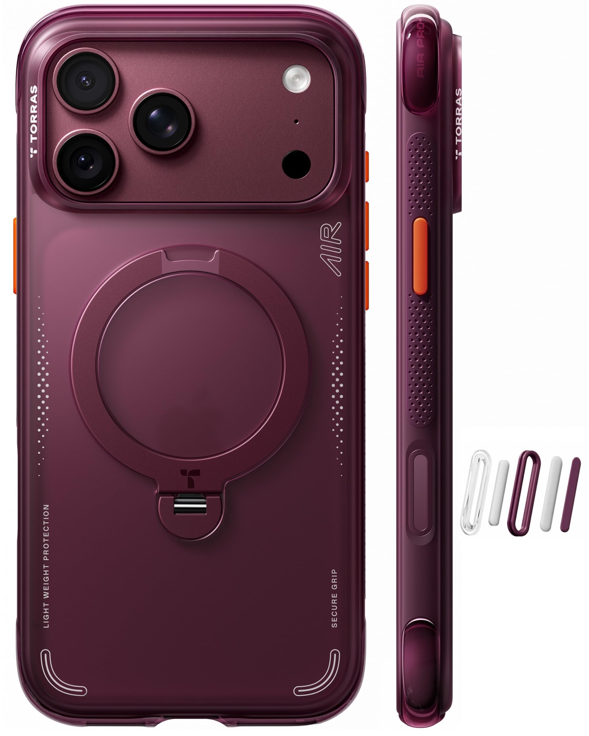 TORRAS Q3 Air for iPhone 18 Pro Max Case, 360 Magnetic Stand-Cosmic Purple | Air
