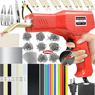 Upgraded 220W Plastic Welder, 2 in 1 Plastic Welding Repair Welder Kit 1000PCS Hot Stapler Soldering Gun with 100PCS Plastics Welding Rods Car Bumper Repair Kit for Most Plastics Repair
