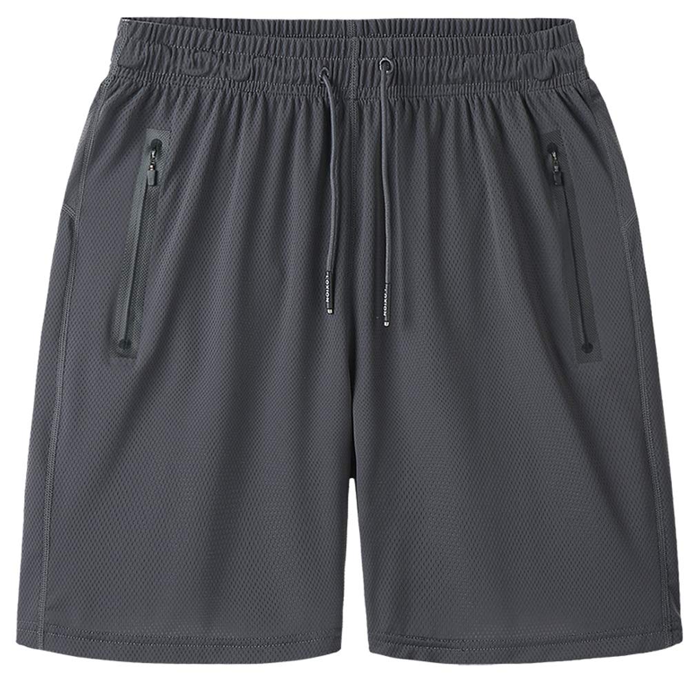 rismart Men's Fast Drying Shorts Training Walking Sports Short Trousers with Zip