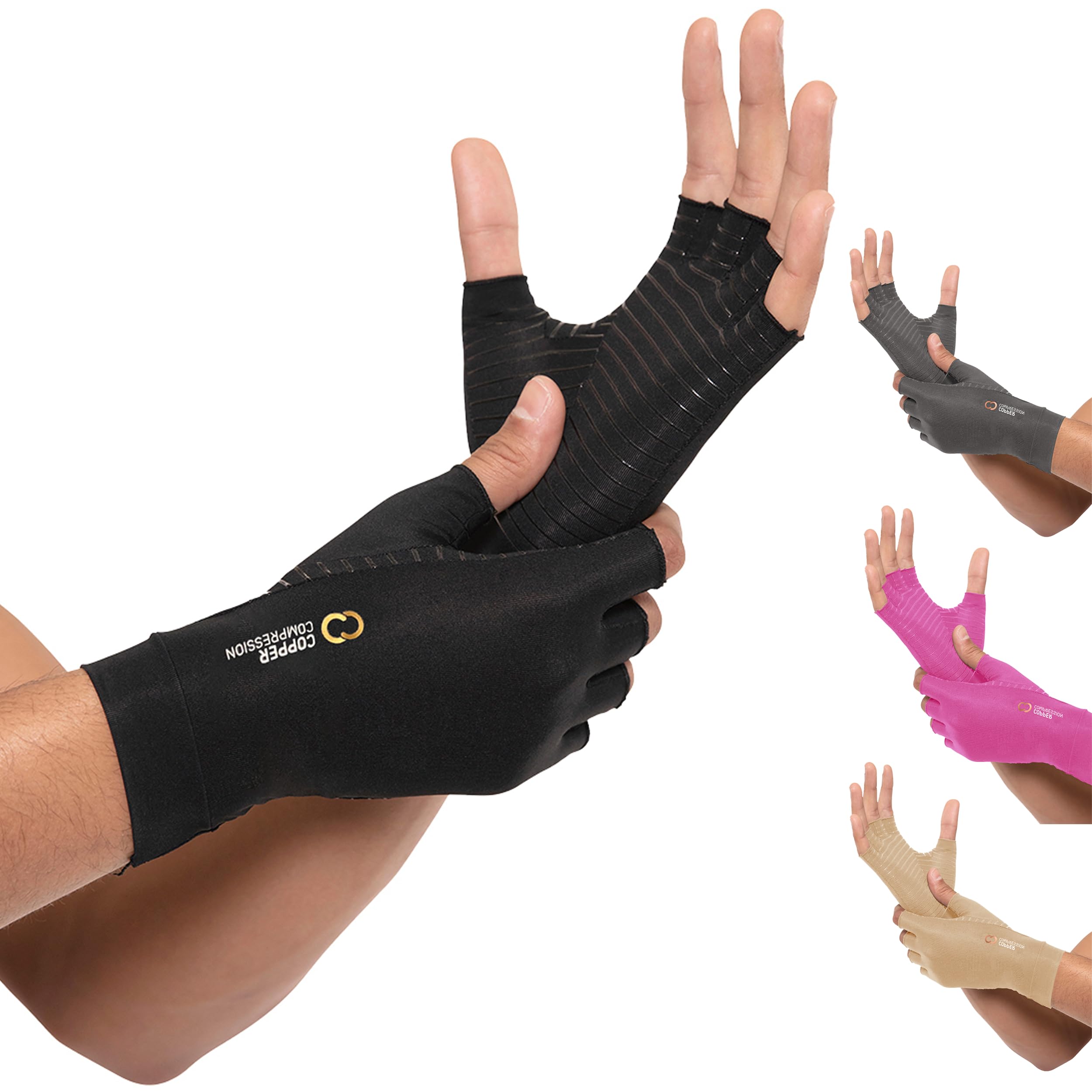 Copper Compression Arthritis Gloves | Fingerless Arthritis Carpal Tunnel Pain Re