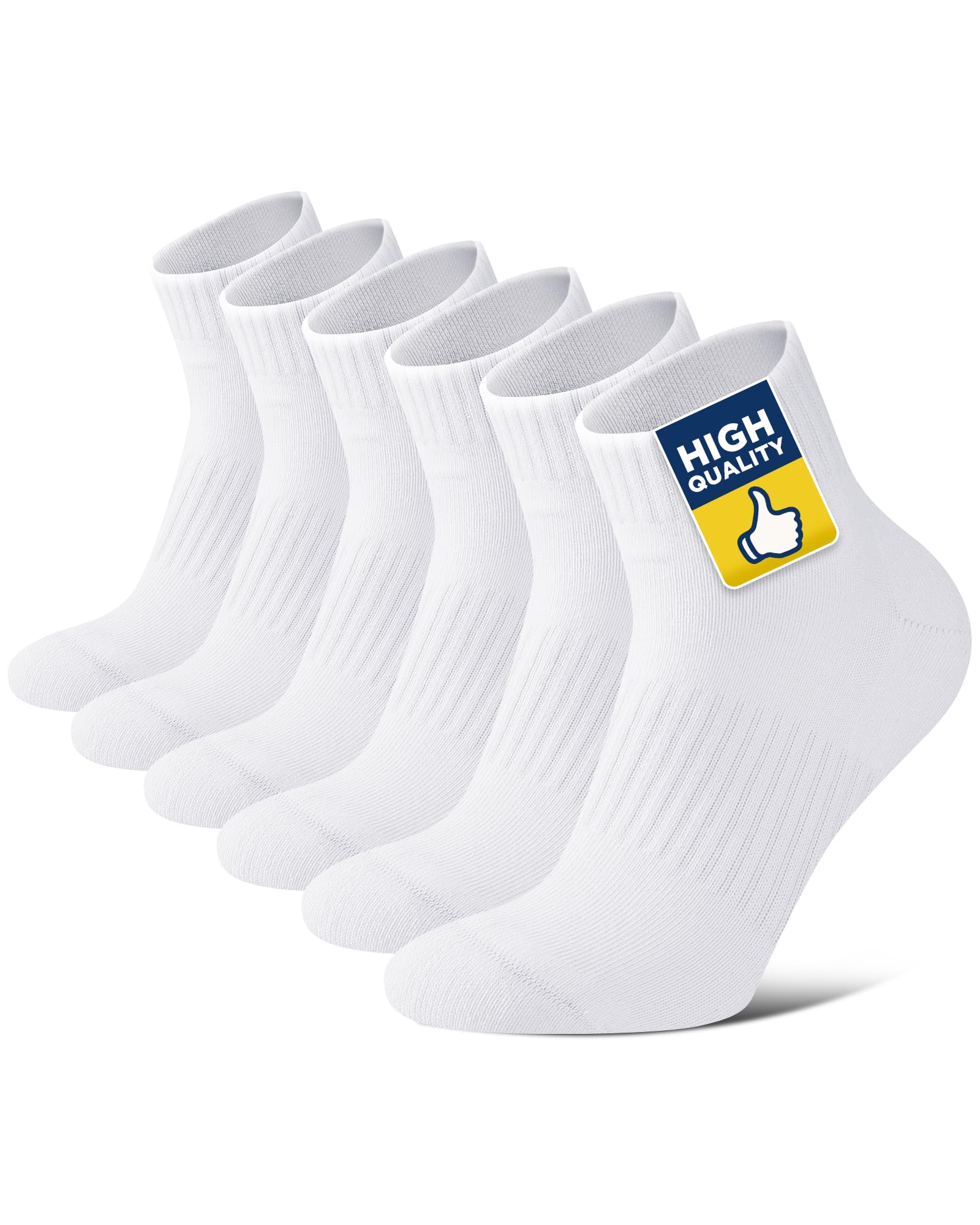 Niofind Quarter Sports Socks for Men & Women, Cotton and Cushioned | 80% cotton 