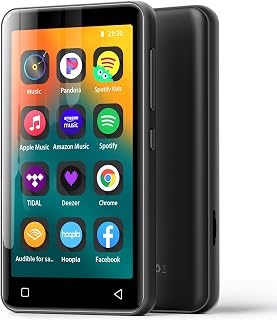 innioasis 80GB MP3 Player with Bluetooth and WiFi, MP3 Spotify Player with Pandora,Amazon Music,Audible, 4" Touch Screen Android Streaming MP3 MP4 Player for Kids (Black)…