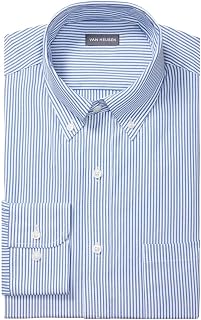 Van Heusen Men's Pinpoint Regular Fit Stripe Button Down Collar Dress Shirt Classic Shirt