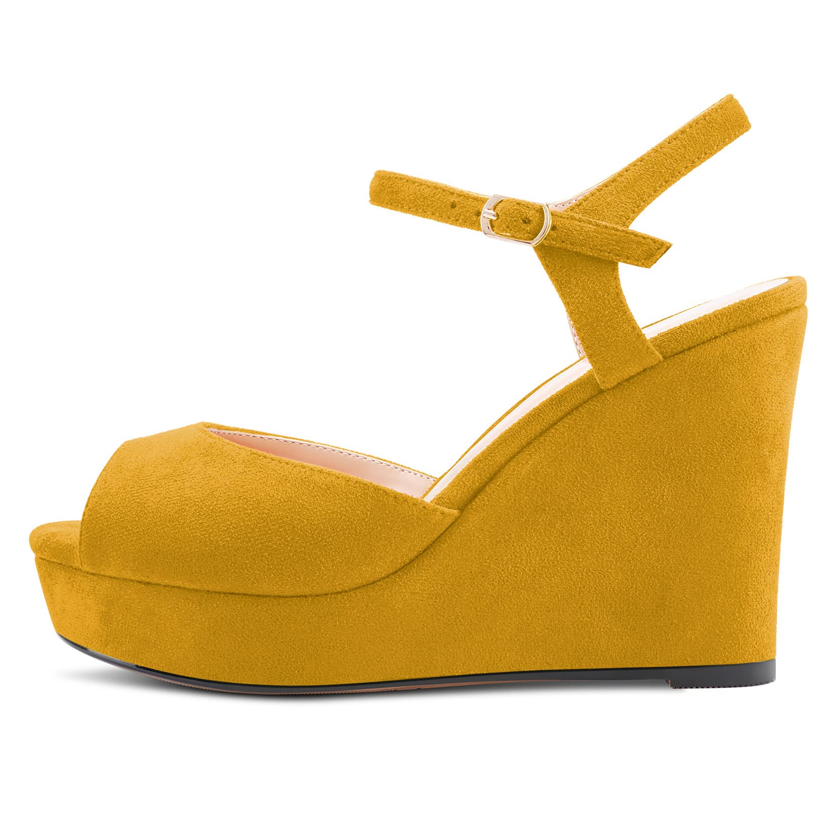Castamere Women's Block Chunky High Wedge Platform Heel Open Toe Strappy Ankle S