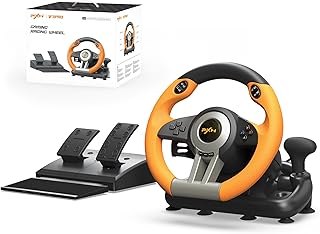 PXN V3 Pro Gaming Steering Wheel with Pedals | Dual Motor Vibration Feedback, Beginner Sim Racing Wheel for PC, PS4, Xbox Series S, Xbox Series X, Xbox One and Switch