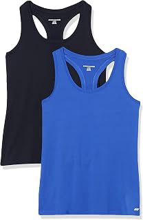 Amazon Essentials Women's Scoop Neck Racerback Tank Top, Quick Dry Stretch Tech Fabric Multipack