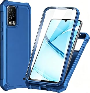 Lozeguyc for BLU View 5 Pro B170D Case with Screen Protector Blue | Full Body Protection Front PC Back Soft Silicone Bumper,Heavy Duty Protection Shockproof Phone Case for BLU View 5 Pro