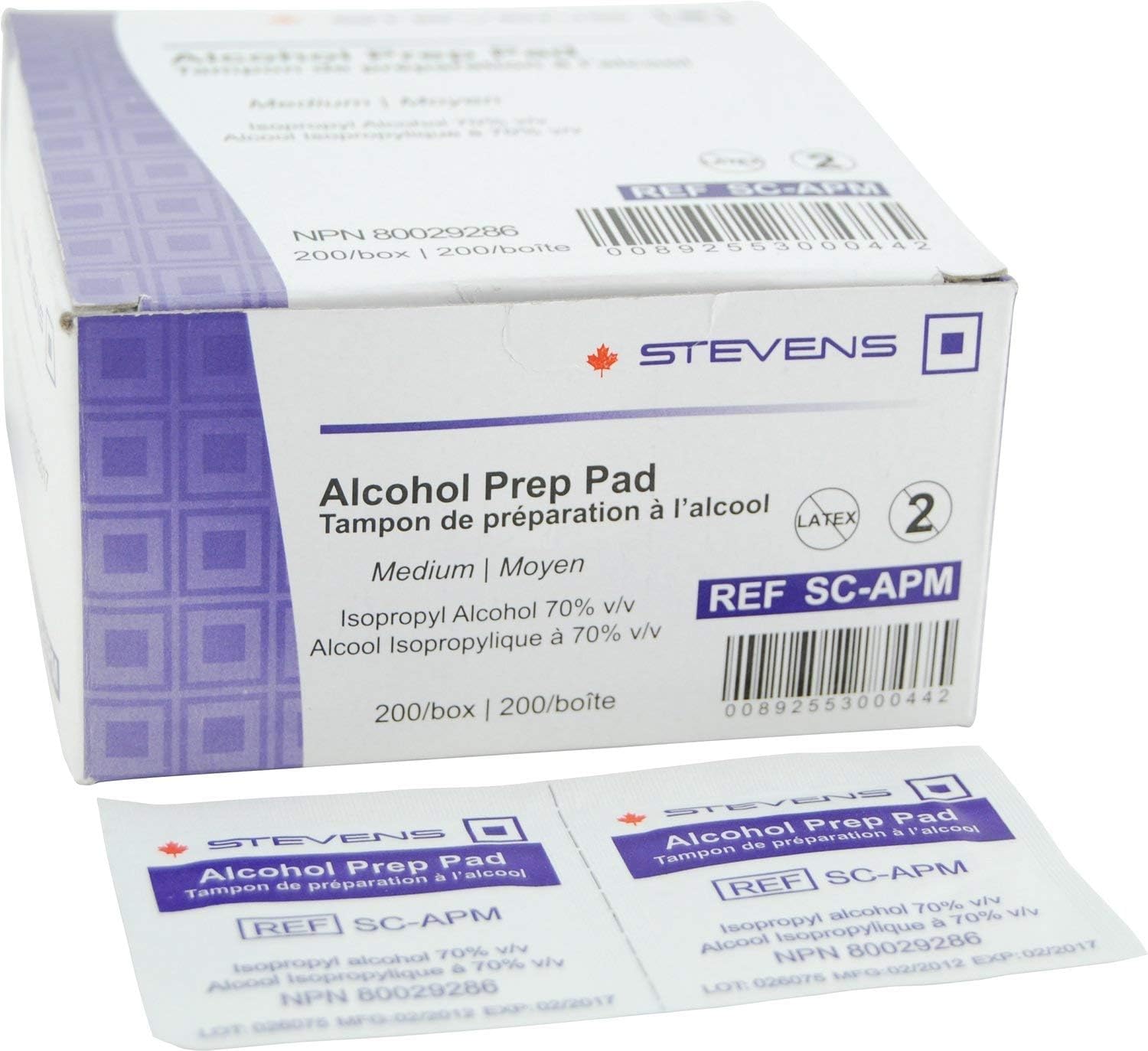 PODOCURE Alcohol Prep Pads 200 Count (Packaging may vary) | 70% Isopropyl Alcoho