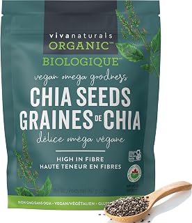Viva Naturals Organic Chia Seeds, Black Chia Seeds, Chia Pudding, 2 lb
