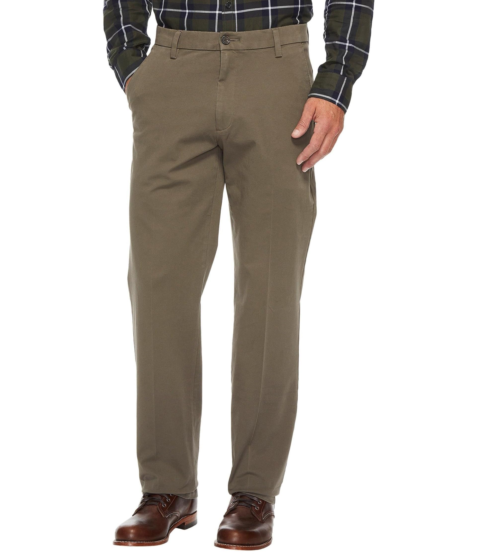 Dockers - Relaxed Fit Comfort Khaki Pants D4, Men's Leisure Trousers