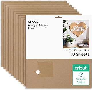Cricut® Heavy Chipboard - 10 2mm Sheets (11 in x 11 in) | Durable, Versatile Material for DIY Crafts - Compatible with Cricut Maker®