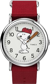 Timex x Peanuts Snoopy - Orologio con cinturino in tessuto rosso