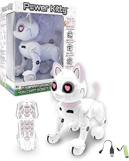 Lexibook Power Kitty – My Smart Robotic Cat with Programming Function Gesture Control, Dance, Walk, Movements, Touch sensors and Animal Imitation, Remote Control